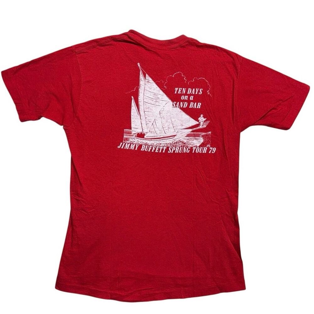 Vintage 1979 Jimmy Buffett Concert Crew Shirt Large Ten Days Sandbar Belton